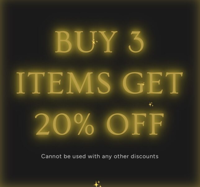 Buy 3 Items Get 20% Off